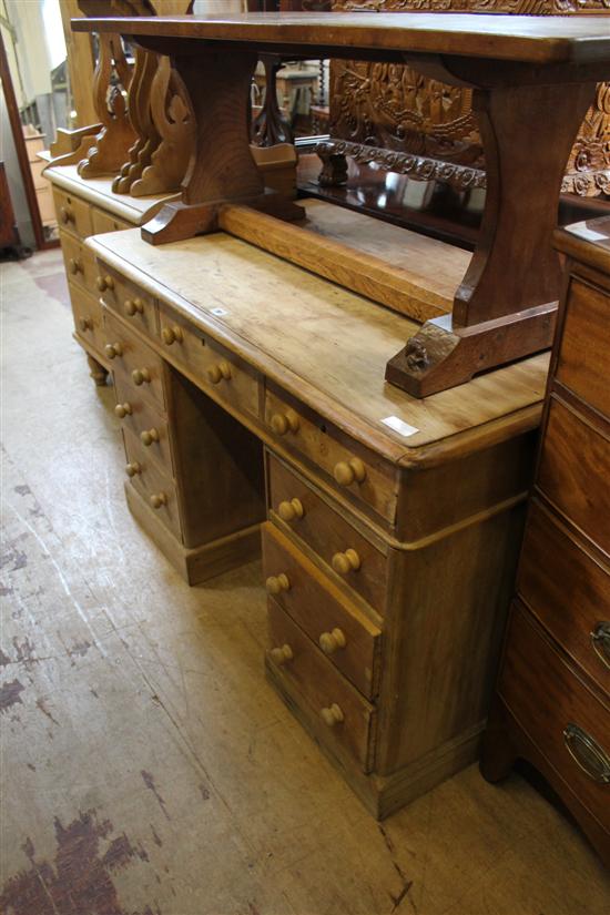 Pine pedestal desk